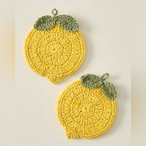 Anthropologie Ischia Lemon Coasters Set of four
